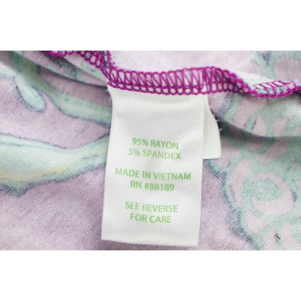 Lilly Pulitzer Dress Women Medium Purple Floral Front Tie Rayon Blend Excellent - Picture 4 of 5